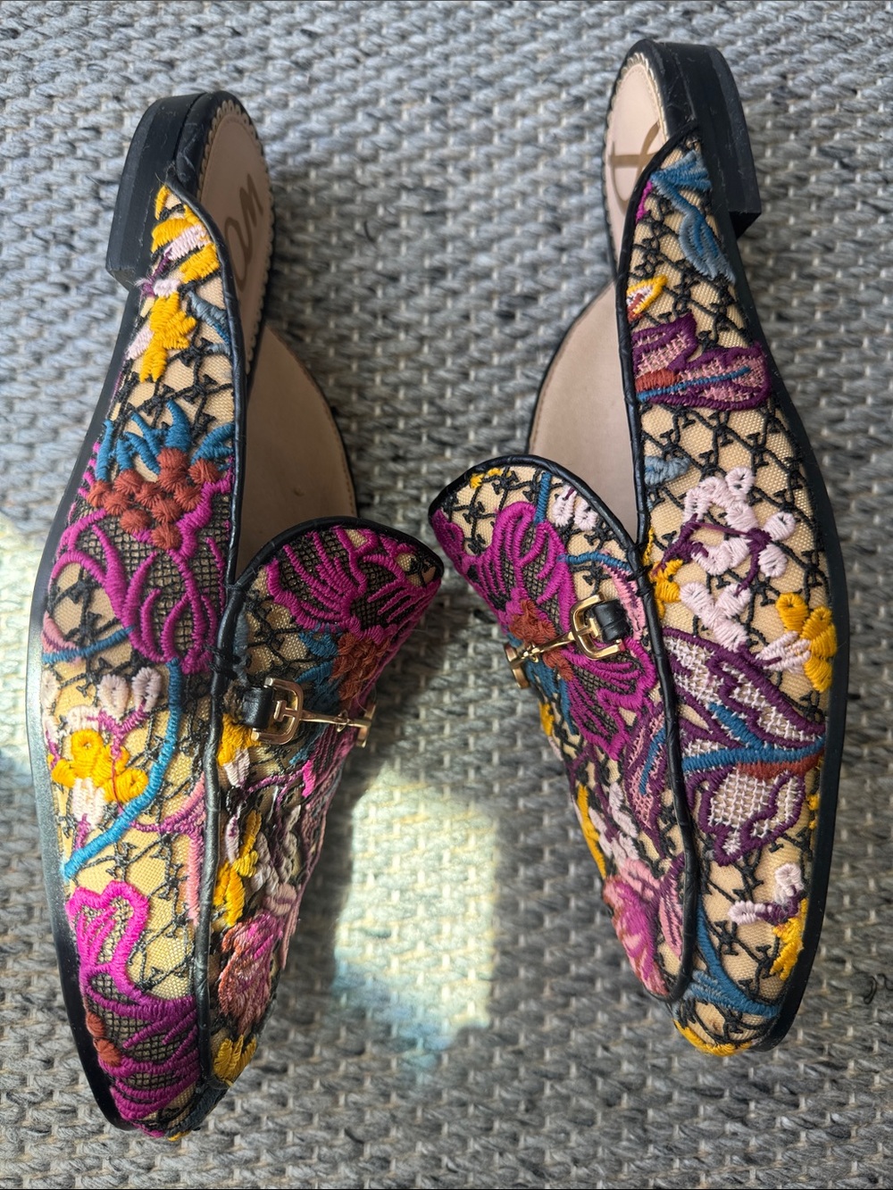 Sam Edelman Linnie Embroidered Floral and Lace Slip-On Mules EUC Sz 9 Multicolor - Picture 12 of 16